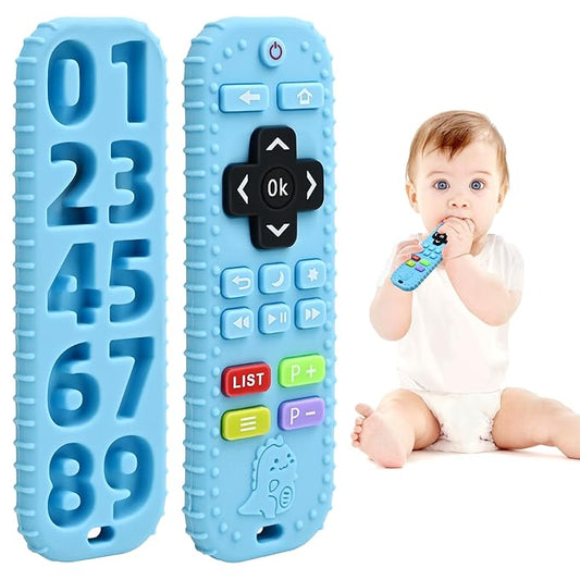 Teething Baby Toys 0-6 Months, Soft Silicone Remote Control Teethers Toys for Babies 6 to 12 Months