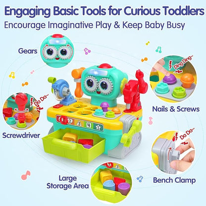 HOLA Toys for 1 Year Old Boy Toys - Robot 1 + 11-in-1 Tool 1 Year 12-18 Months