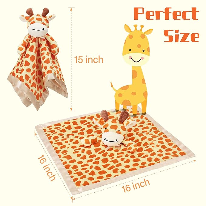 Pro Goleem Giraffe Loveys for Babies Soft Security Blanket Snuggle 16 Inch