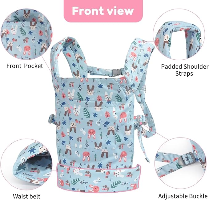 Baby doll carrier for baby girl Premiums soft straps and 18 inch