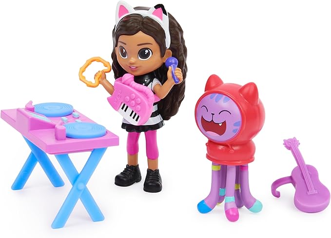 Gabby's Dollhouse, Kitty Karaoke Set with 2 Toy Figures 2 Accessories, 3 and