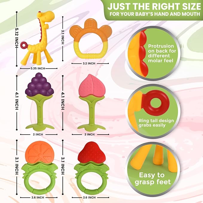 Teethers for Babies 0-6 Months - Newborn Infant Baby Teething Toys 0-6 Months 6 Pack