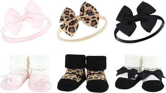 Hudson Baby Girl's Headband and Socks Giftset