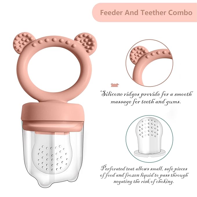 Baby Food Storage Containers & Teething Toys Set - Silicone Feeder Tray for Babies 3-18 Months, Breastmilk Popsicle Molds