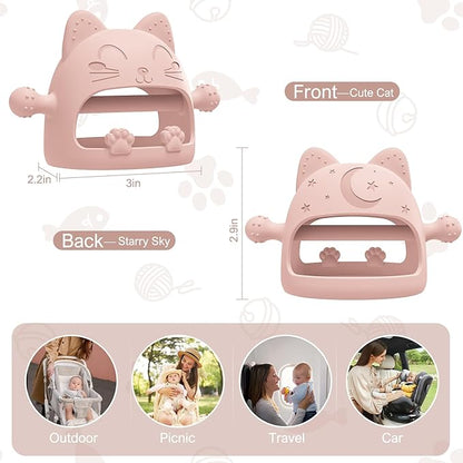3 Pack Baby Teether Toys,Silicone Teething Toys for Babies 0-6 Months 0-6 Months,Ideal