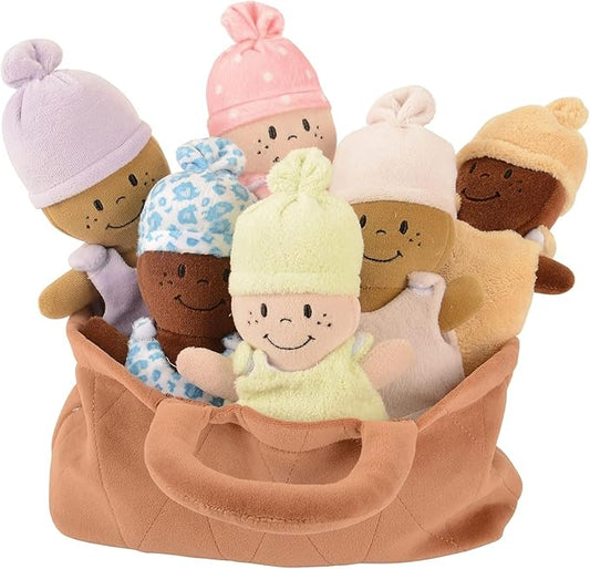 Creative Minds Basket of Babies Soft Baby Dolls, Sensory Toys 6 Plush