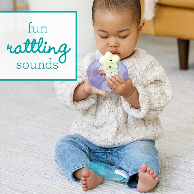 Infantino Shake & Soothe Water Teethers - Sensory Exploration and 2-Pack
