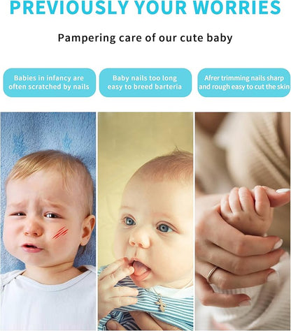 Baby Nail Trimmer Electric,Nail Clippers File for Baby No Sharp Claws Hurt, 6 in 1 with Light Safety Cutter for Newborn Infant Toddler Kids Toes and Fingernails Care