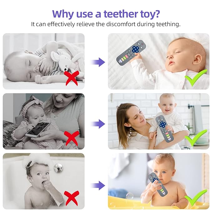 Chuya TV Remote Teether for 0-12-18 Months Babies Infant Toddlers