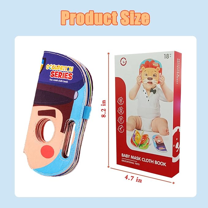 Baby Mask Books 18 Months, Sensory Baby Toys Folding Felt 18 Months