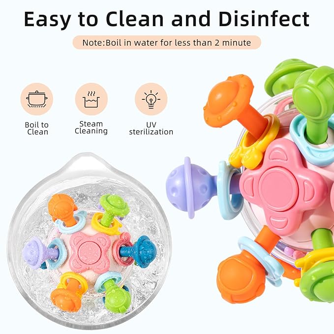 Baby Montessori Sensory Toys, Food Grade Teething Toys for Babies 0 3 6 9 12 18 Months