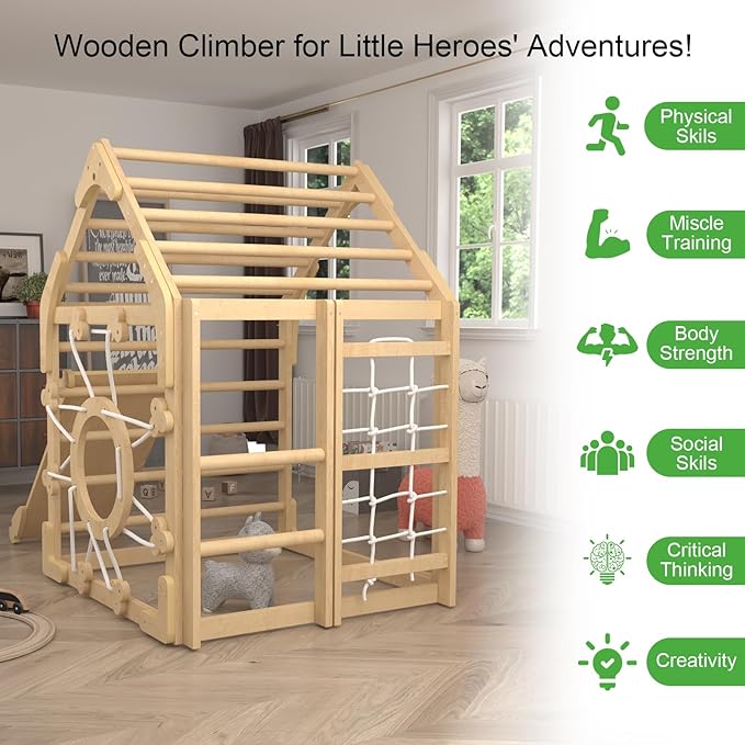 Indoor Toddler Climbing Toys, Pikler Triangle Set