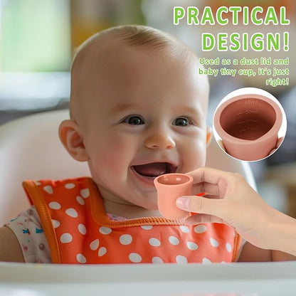 Silicone Baby Fruit Food Feeder Pacifier & Baby Food Freezer Tray Combo, Breast Milk Popsicle Freezer Molds Teether Toy for Babies 3-6 12 Months,