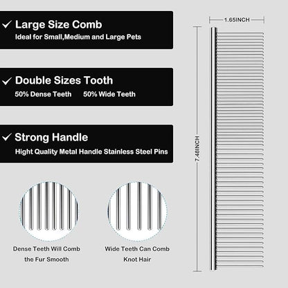 Dog Slicker Brush for Golden Doodle Grooming Kit - Dematting Brushes for Goldendoodles, Labradoodles, Poodles - Pet Hair Brush for Medium & Long Haired Dogs - Large (Black)
