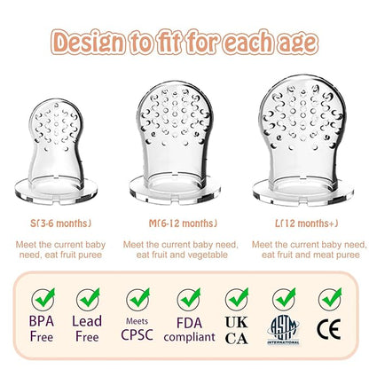Baby Solids/Frozen Fruit Feeder Pacifier, Infant Teether Toy 4M+ 2-Pack -