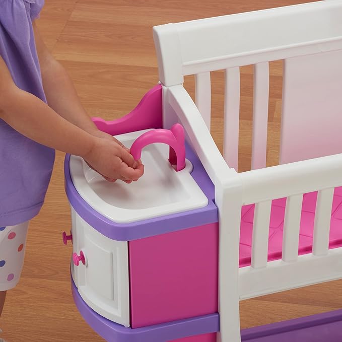 American Plastic Toys Kids’ My Very Own Nursery Baby Doll Playset, Furniture 2+,Pink