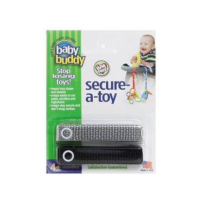 Baby Buddy Secure-a-Toy, Adjustable Pacifier and Teether Strap for Stroller 2 Pack
