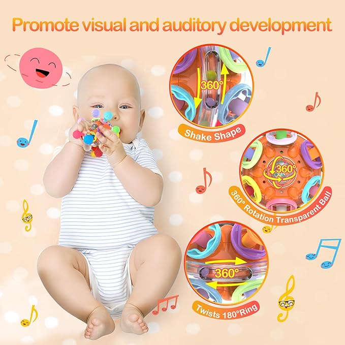 Baby Sensory Teething Toys - Infant Teethers Montessori Toys, Updated 0 3 6 9 12 18