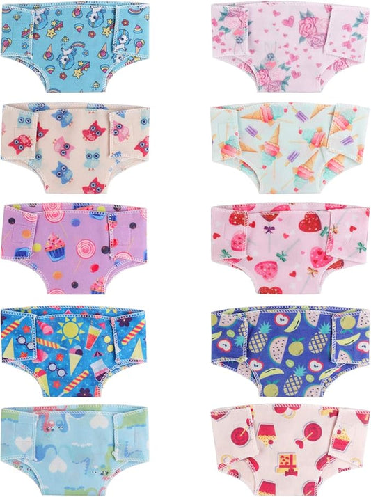 SOTOGO 10 Pieces Doll Diapers Doll Underwear Doll Underpants Doll 14-18 Inch