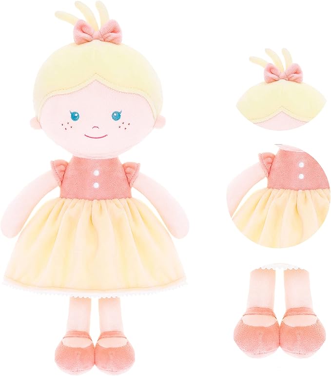 Onetoo Soft Baby Doll for Girls Plush Rag Doll Sleeping 14"