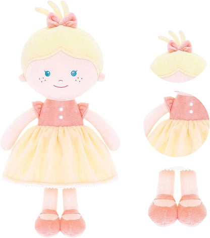 Onetoo Soft Baby Doll for Girls Plush Rag Doll Sleeping 14"