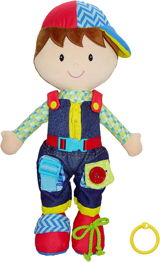 June Garden 15.5" Dressy Friends Lucas - Educational Stuffed Plush Doll for Kids and Toddlers 2 Years and Up