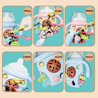 Montessori Toys for Baby，Food Grade Silicone Pull String and Pacifier
