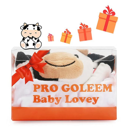 Pro Goleem Cow Security Blanket Soft Loveys for Babies 16 Inch