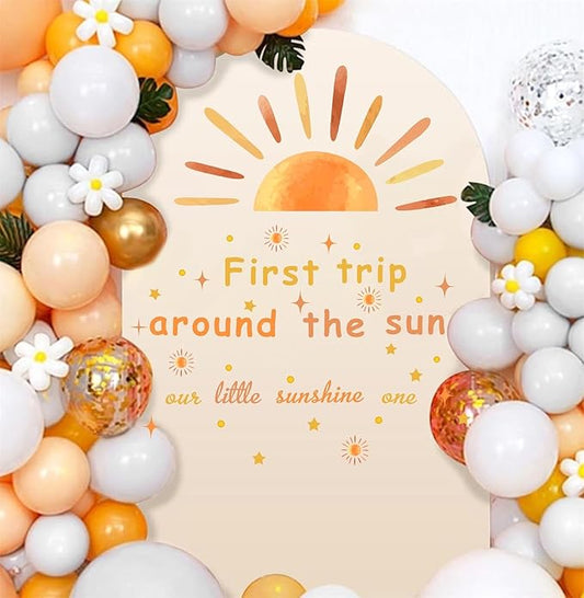 Baby Shower Backdrop Decals First Trip Around The Sun Balloon 1St Birthday