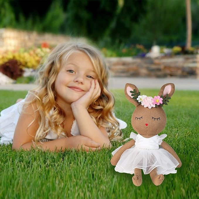Ballerina Doll Handmade Stuffed Animal Bunny Plush Animal Doll, Plush