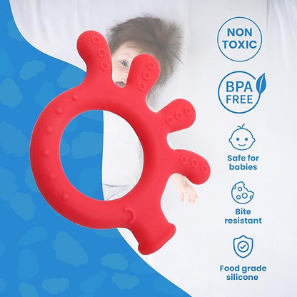 Silicone Baby Finger Teether Toy - Handheld Teething Relief Toy for Babies, Toddlers