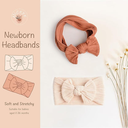 Niceye Handmade Baby Headbands Stretchy Nylon Headband with Bows 12