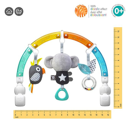 BENBAT Baby Stroller Arch Toy Rainbow Dazzle Friends Play Bar. Fun Newborns Sensory Activity, Adjustable for Bouncers and Car Seat, Koala