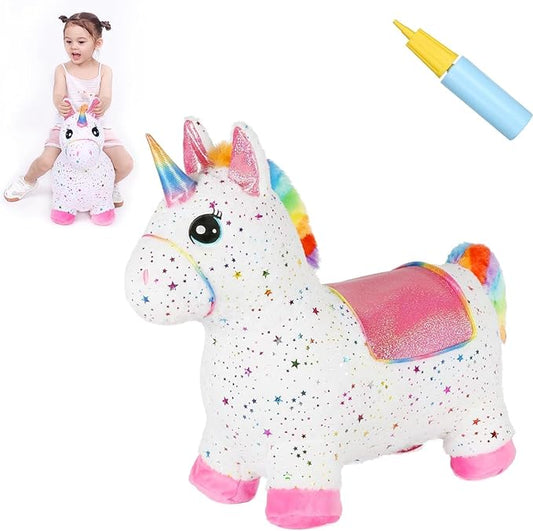 INPANY Bouncy Unicorn Bouncy Horse for Toddlers- Bouncy Animals for Toddlers, Birthday Gift Toys for 2 3,4,5 Year