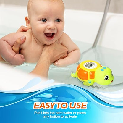 Upgrade Turtle Baby Bath Thermometer Toddlers Bath Thermometer Baby Safety BPA-Free Bath Tub Thermometer Temp Warning Water Thermometer & Room Thermometer ℃/℉