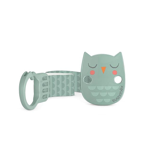 Suavinex Bonhomia Premium Baby Pacifier Clip with Ribbon, Stylish Binky Clips with Double Sided Design (0mo+), Mint