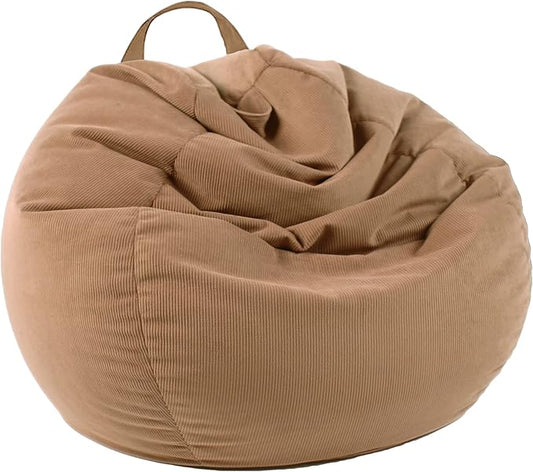 LPMOERA Stuffed Animal Storage Bean Bag Chair Cover (No Filler) for Kids and Adults.Pets Dogs/Cats Lazy Beds.Soft Premium Corduroy Stuffable Bean Bag for Organizing Children Plush Toys or Memory Foam