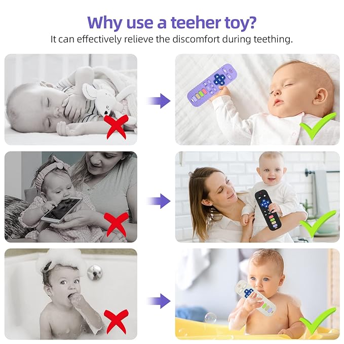 Chuya Silicone Baby Teether Toy Chew Toy for Babies 0-6 3-24 Months, (3 Pack)