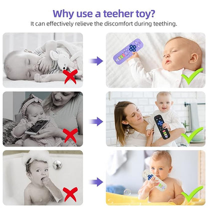 Chuya Silicone Baby Teether Toy Chew Toy for Babies 0-6 3-24 Months, (3 Pack)