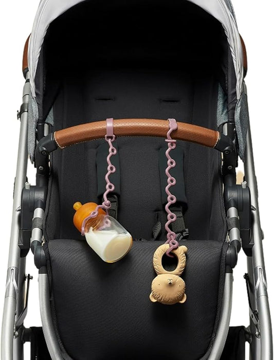 Toy Straps for baby - Keep toy, bottle & pacifier Off The Floor 2-Pack
