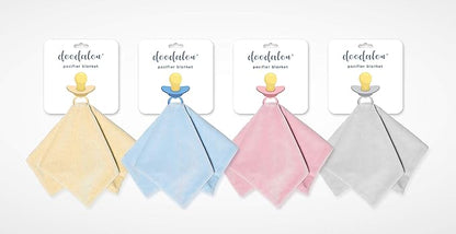Ultra Soft Cotton Minky Velboa Baby Blanket with Snap Closure for Pacifier or Teether, Machine Washable 12 inch 12 inch