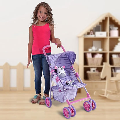 Baby Doll Stroller for Toddlers 1-3, Pillow Animal Toy Baby Stoller for Dolls
