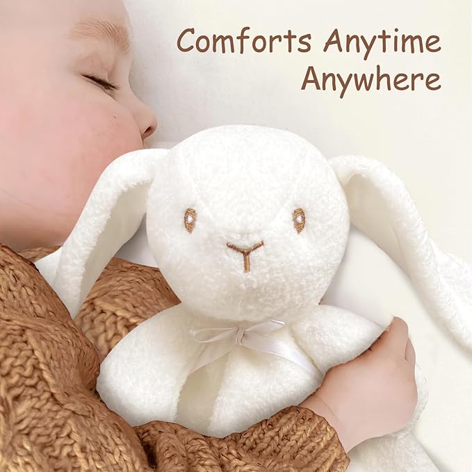Bunny Baby Security Blanket Loveys for Babies Boys Girls, 15" Soft Baby Lovey Unisex Lovie