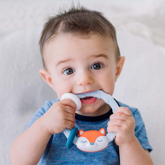 Itzy Ritzy Silicone Teether with Rattle; Rattle Teether Features Rattle 3 Months