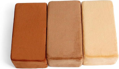 The Original Premium Plush Building Block for Kids - Certified Safe Foam Blocks in Luxuriously Soft Fabric Covers 24 (Desert)