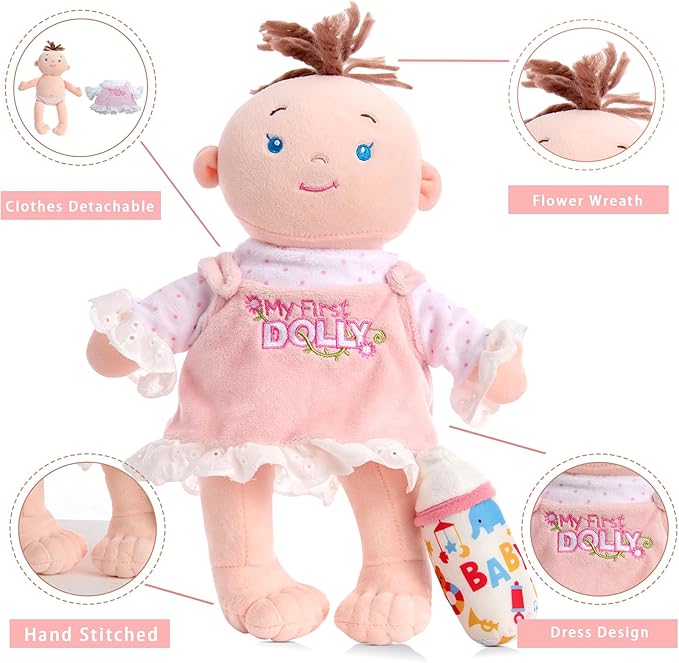 My First Doll, Plush Doll for Babies and Toddlers 12”