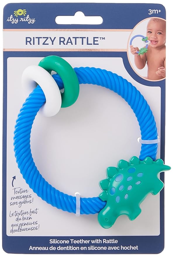 Itzy Ritzy Silicone Teether with Rattle; Rattle Teether Features Rattle 3 Months