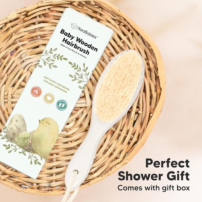 Soft Goat Bristles Brush for Infant and Toddler Scalp Grooming - Cradle Cap Brush, Perfect for Newborns