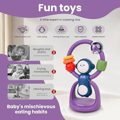 Infant High Chair Toys, Spinning Sensory Toys with Suction Base 2-in-1 Suction 6-12 Months,