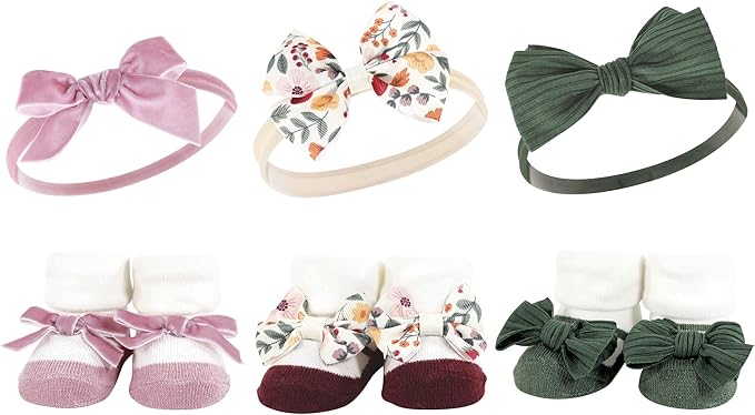 Hudson Baby Girl's Headband and Socks Giftset